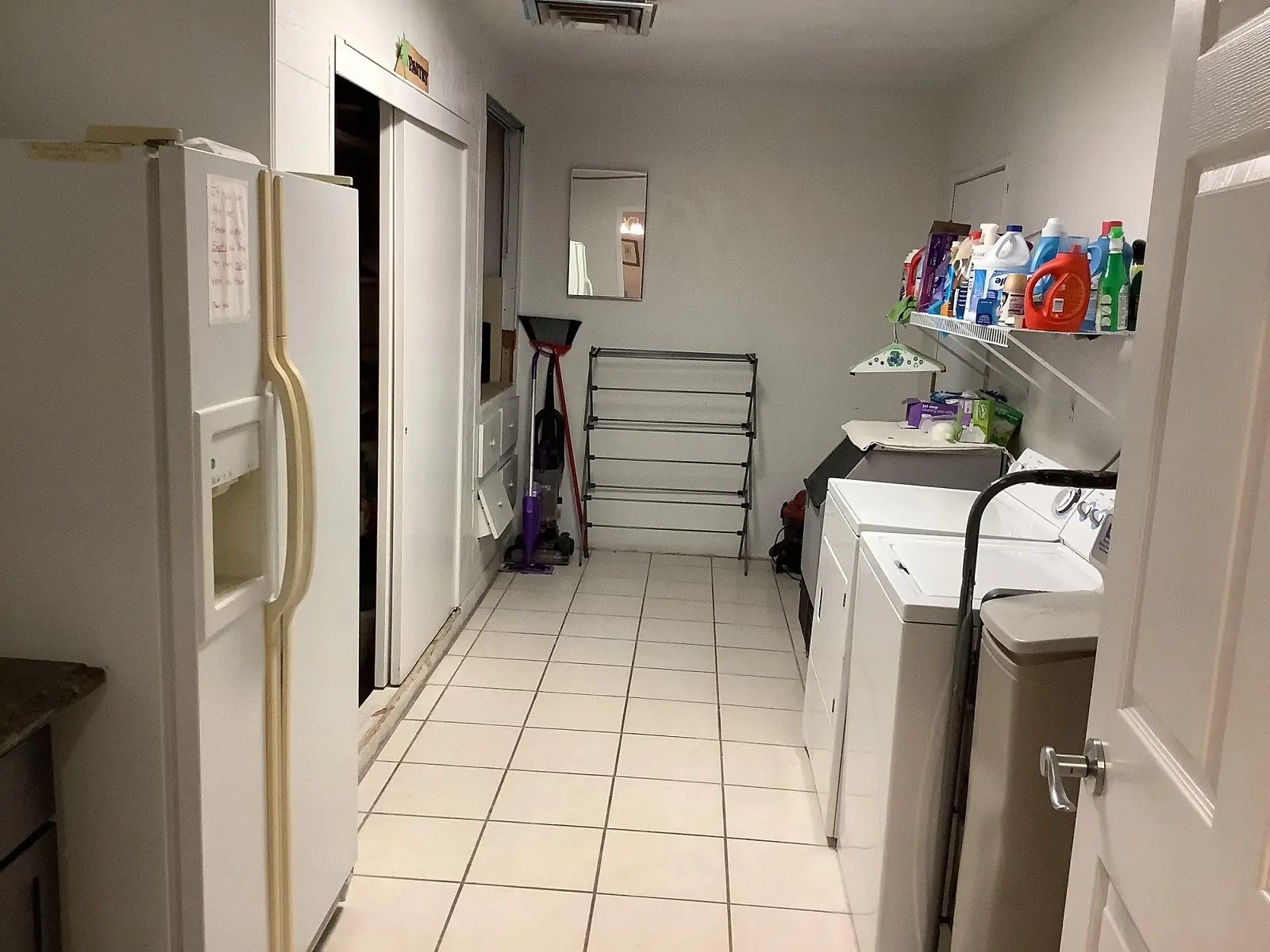 the storage area and pantry